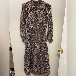 NWT Mauve Animal Print Midi Dress